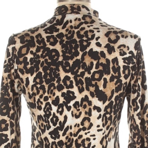 Gaze L tan animal print asymmetrical stretch top - Picture 6 of 12